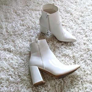 White point toe booties